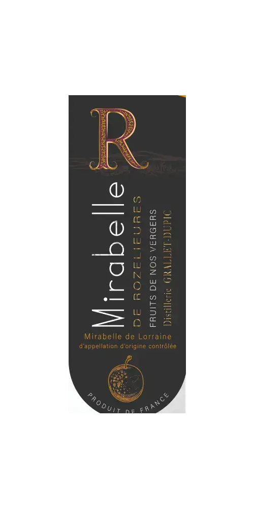 Frankreich Lothringen Mirabellen Obstbrand Rozelieures Mirabelle de Lorraine 500ml Etikett 45%