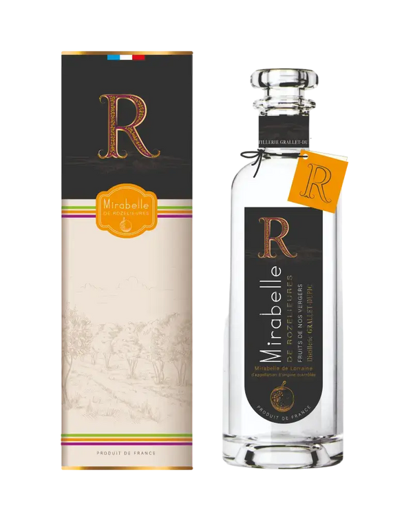 Frankreich Lothringen Mirabellen Obstbrand Rozelieures Mirabelle de Lorraine 500ml Flasche + Box 45%