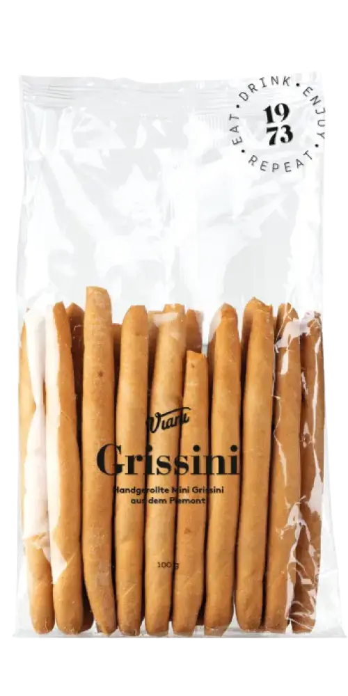 Grissini Rubatà 100g, traditionelle italienische Feinkost, knusprige Brotstangen aus dem Piemont, ideal zu Wein.