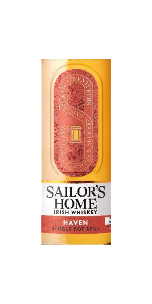 Irischer Whiskey Sailor's Home HAVEN im Pot Still-Verfahren, cremige Textur, Aromen von Eiche und Trauben.
