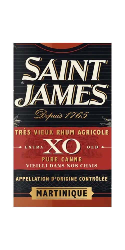 SAINT JAMES XO Rhum Agricole aus Martinique, sehr alte Rumflasche, 6 bis 10 Jahre gereift, vollmundige Komplexität.