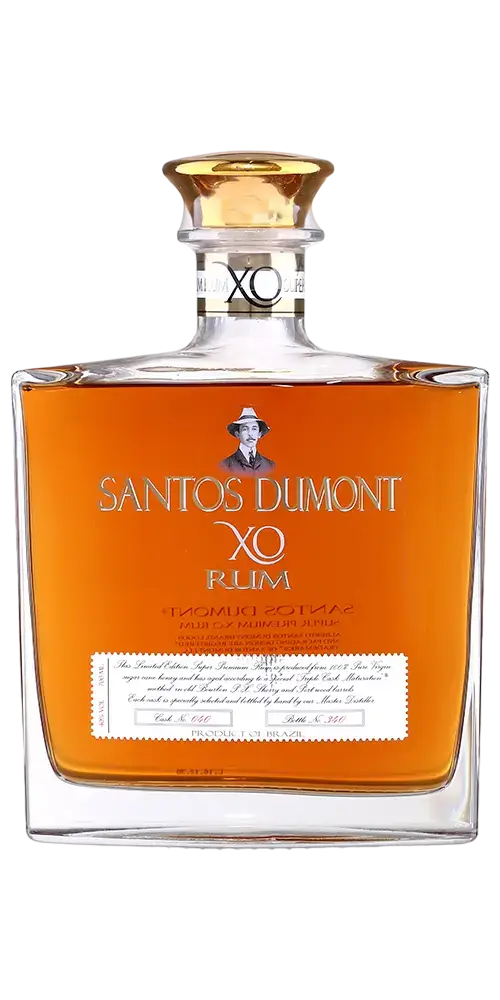 Santos Dumont XO Rum, 20 Jahre, brasilianischer Rum, limitierte Produktion, komplexe Aromen.