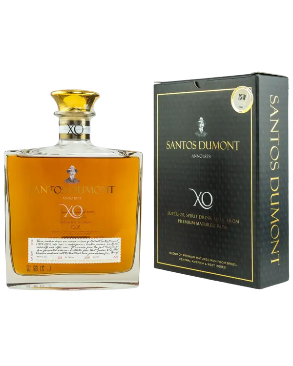 Rum Santos Dumont XO, 20 Jahre, brasilianisch, komplexe Aromen, limitierte Edition, in Geschenkbox.