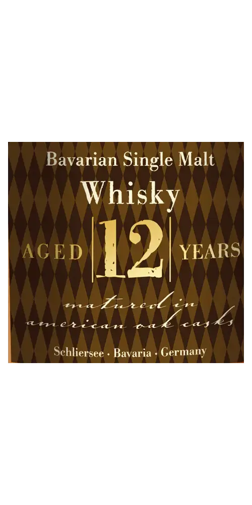 Deutscher Whisky in der 12-jährigen Edition, gereift in amerikanischen Eichenfässern, Schliersee, Bayern.