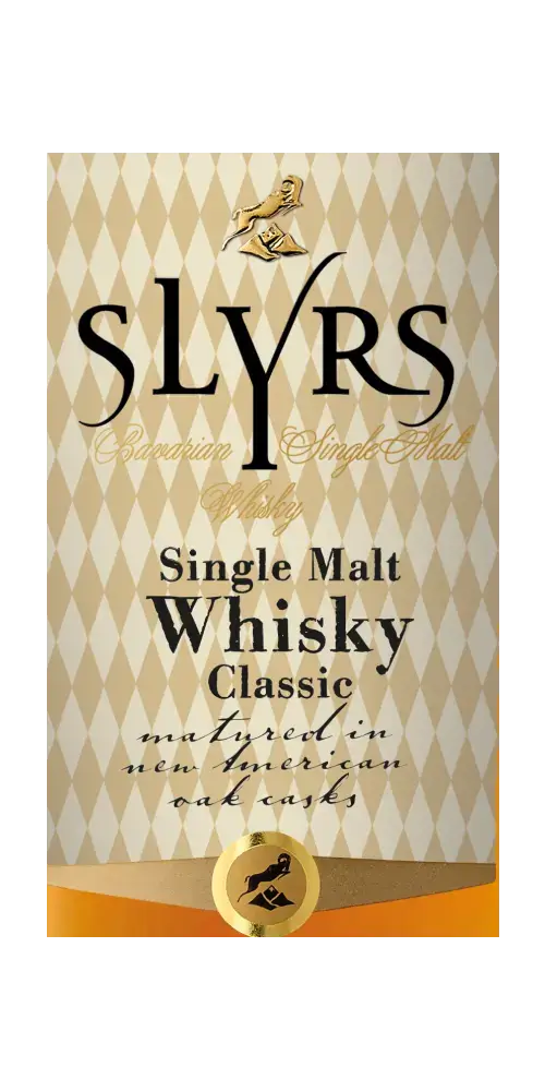 Deutscher Whisky Slyrs Classic, Single Malt, gebrannt in neuen Fässern, für zeitlosen Genuss.