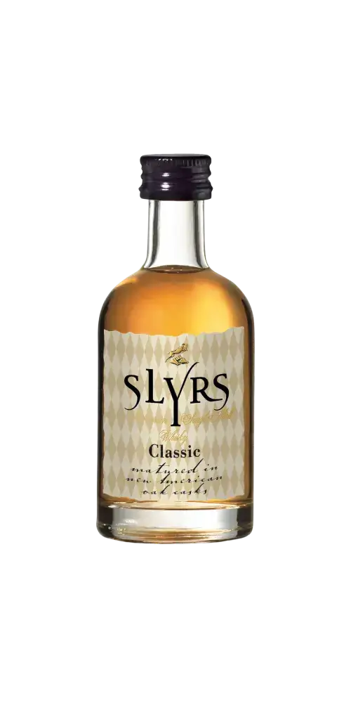 Deutscher Whisky Slyrs Classic 50ml in der Flasche, fruchtig und vollmundig, ideale Wahl für Genießer.
