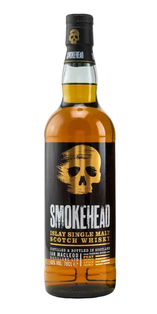 Schottischer Whisky Smokehead Islay Single Malt mit intensiven Rauch- und Torfnoten im 700ml Flasche.