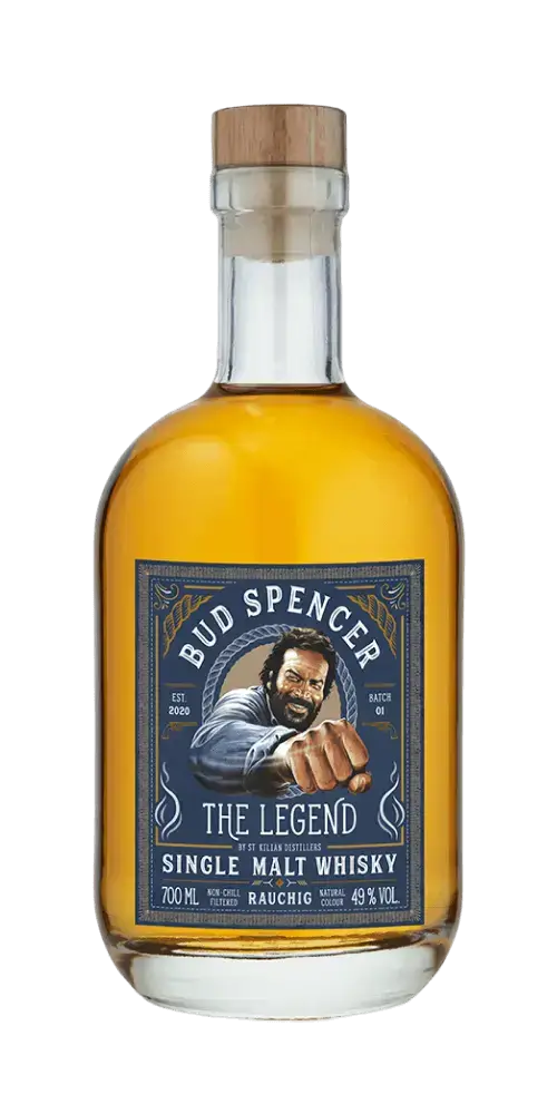 Deutscher Whisky Bud Spencer The Legend rauchig, 700ml, Single Malt Whisky, intensiv rauchiger Geschmack.