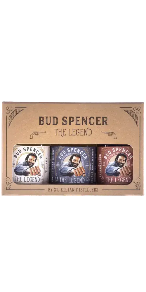 Schottischer Whisky Mini Box von St. Kilian - Bud Spencer, drei Sorten in einer Geschenkverpackung, edel und einzigartig.
