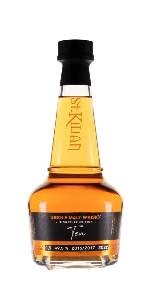 Deutscher Whisky St. Kilian Signature Edition Ten Single Malt, 0,5l, fruchtige Aromen, gereift in Ex-Rum und Ex-Bourbon Fässern.