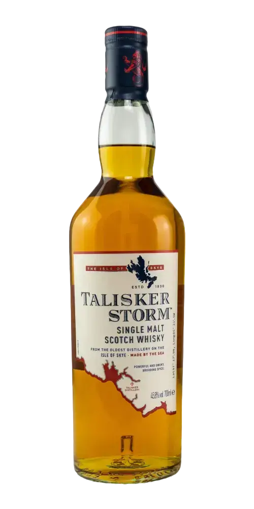 Schottischer Whisky Talisker Storm Single Malt, intensiv und rauchig aus Schottland, mit einzigartigem Charakter.