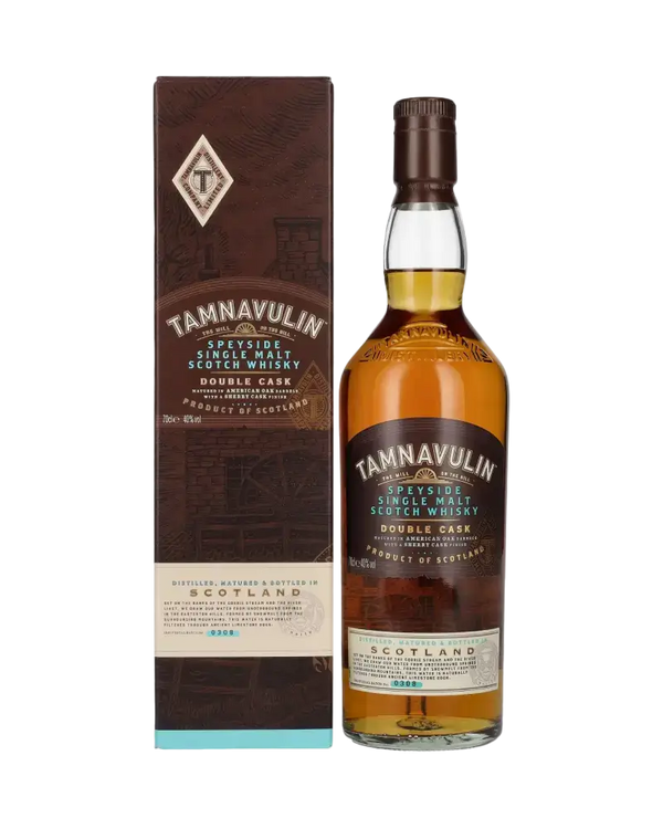 Schottischer Whisky Tamnavulin Double Cask, gereift in Eichen- und Sherryfässern, mit Aromen von Apfel und Toffee. 700ml.