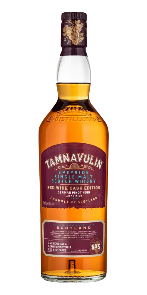 Schottischer Whisky Tamnavulin, Speyside Single Malt, German Pinot Noir Cask, 700ml, Produkt aus Schottland.