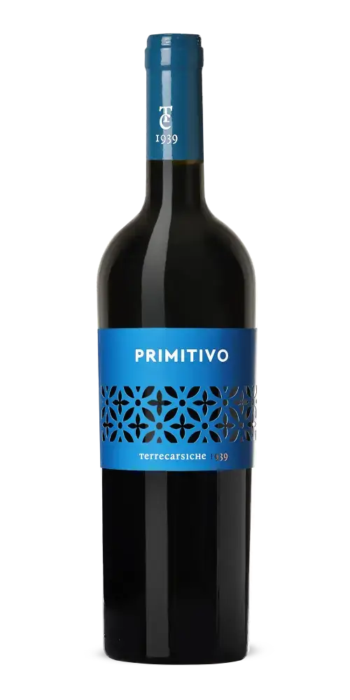 Posizione Primitivo, Rotwein aus Apulien, intensiv fruchtig mit 13,5 % Vol. und tiefdunklem Rubinrot.