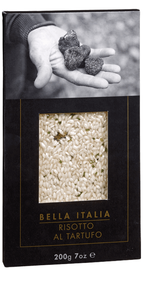 Bella Italia Riso Arborio al tartufo 200g - Feinkost mit exklusivem Trüffelaroma, ideal für feine Risottos.