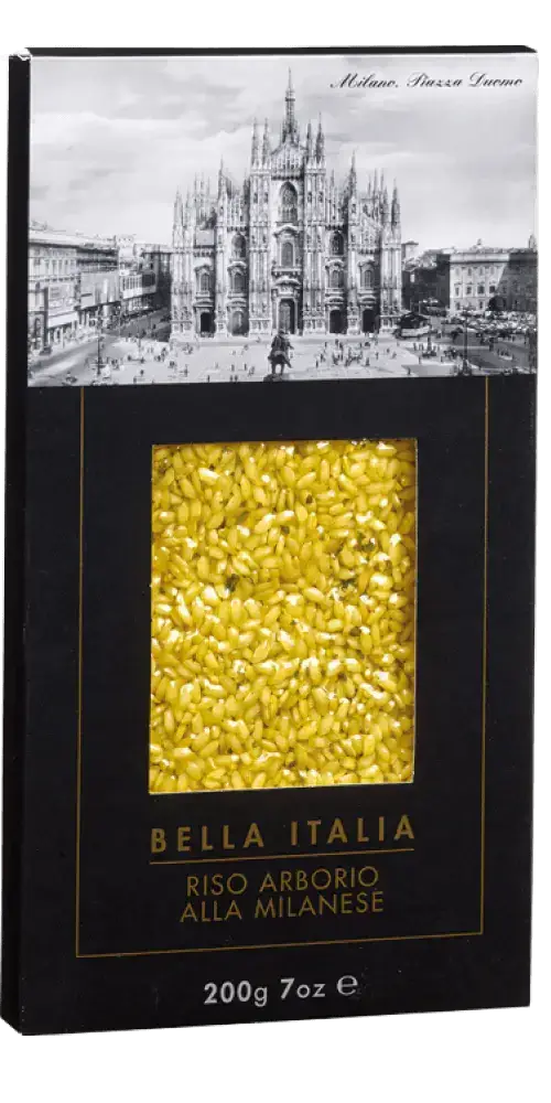 Bella Italia Riso Arborio alla milanese 200g - Feinkost, italienischer Risotto Reis mit Safran.