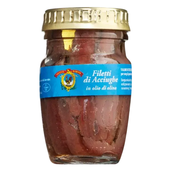 Sardellenfilets in Olivenöl 80g von Vicente Marino, hochwertige Feinkost für besondere Gerichte, aromatisch und nussig.