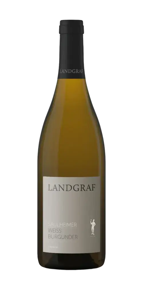 Saulheimer Weißburgunder trocken, Rheinhessen Weißwein mit feiner Mineralität und Aromen von Apfel und Aprikosen.