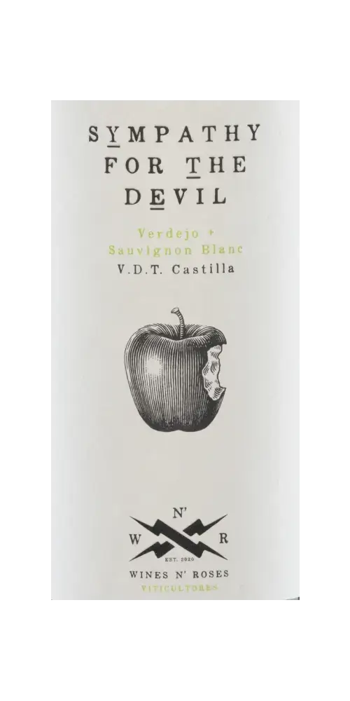 Spanien Valencia Weißwein Sauvignon Blanc Verdejo Wines n Roses - Sympathy for the Devil 750ml Flasche 12,2% Etikett