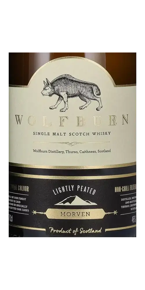 Schottischer Whisky Wolfburn Morven, leicht getorft, 70cl, Produkt aus Schottland, hochwertige Abfüllung.