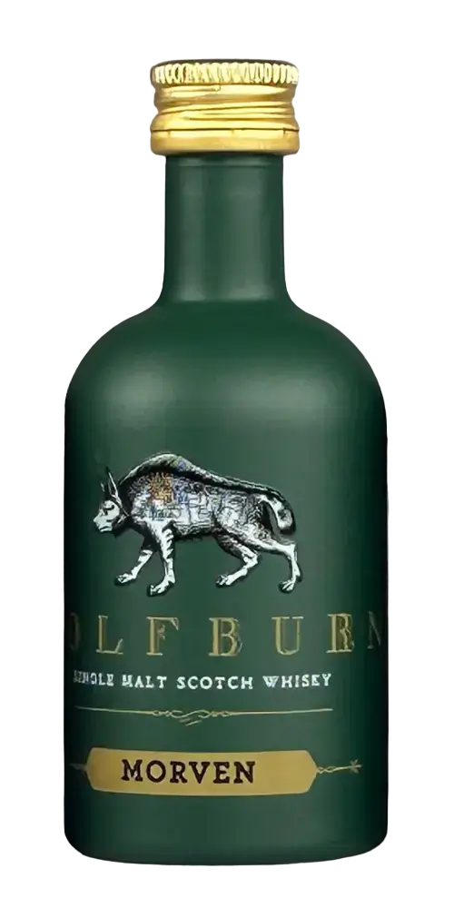 Schottischer Whisky Wolfburn Morven in Mini-Flasche, rauchig und floral, ideale Probiergröße.