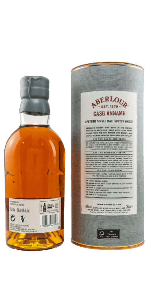 Schottischer Whisky Aberlour Casg Annamh, Speyside Single Malt, limitierte Auflage im Tube, 700ml.