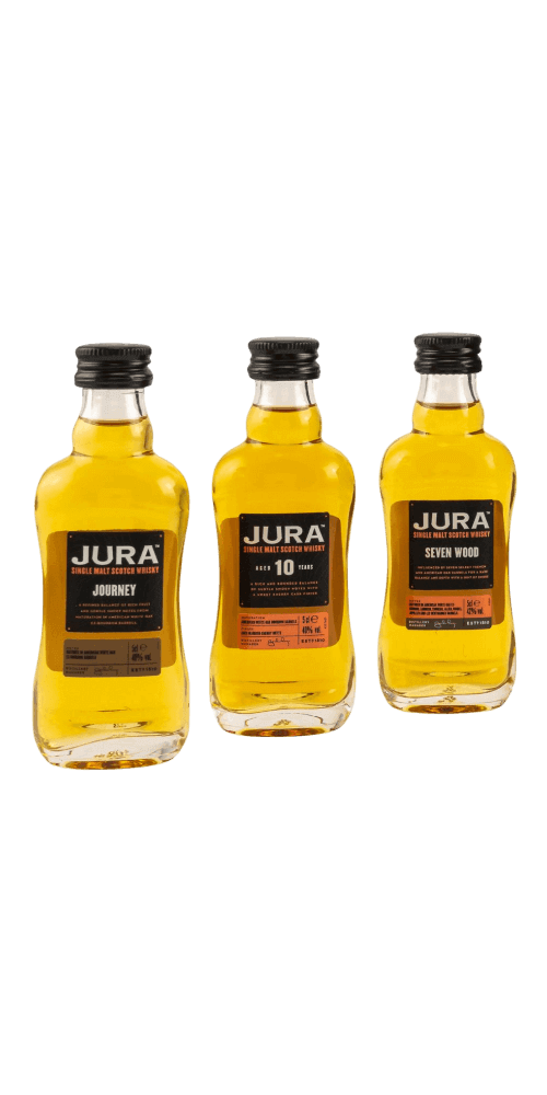 Schottischer Whisky Jura Miniset mit Journey, 10 und Seven Wood, exklusive Geschmäcker für Whisky-Liebhaber.