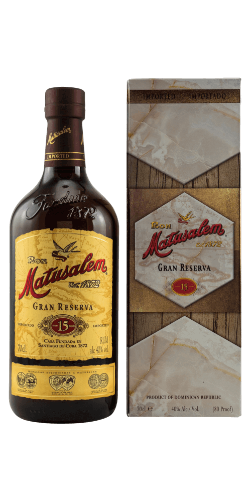 Matusalem Gran Reserva 15 Jahre Rum aus der Dominikanischen Republik in edler Verpackung