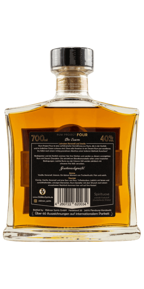 Old Man Project Four Rum – Karibischer Rum mit Vanille- und Karamellnoten, 700ml, 40%, TIME 2 TASTE