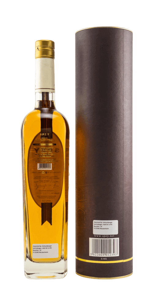Schottischer Whisky Spey Tenne in edler Flasche mit Box, Aromen von Himbeermarmelade und Rotwein, limitierte Edition.